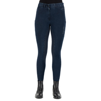Euro-Star Arista Denim FullGrip rijbroek Marine