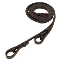 Lederen teugels rond en plat Imperial Riding Marron foncé / rose gold