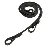 Bridle teugels rond en plat leer Imperial Riding Zwart / zilver