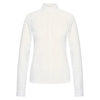 Wedstrijdpoloshirt mesh Imperial Riding Grandprix lange mouwen dames Wit