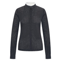 Wedstrijdpoloshirt mesh Imperial Riding Grandprix lange mouwen dames Zwart