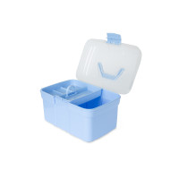 Doos en poetsborstels Horze kind Open lucht Blauw Doos en poetsborstels Horze kind Open lucht Blauw