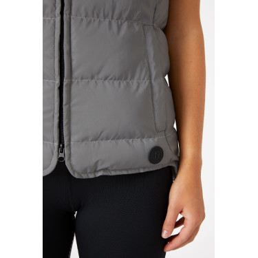 Gewatteerde mouwloze damesbodywarmer Horze reflecterend Reflecterend zilver Gewatteerde mouwloze damesbodywarmer Horze reflecterend Reflecterend zilver