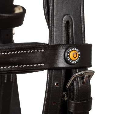 Anatomisch hoofdstel met Equestro-logo Donkerbruin