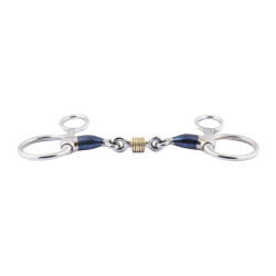 Mors Baucher Jump'In dubbel gebroken Blue Steel met koperen ringen