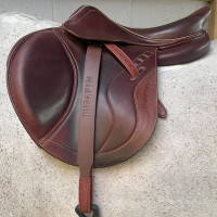 Lederen en biothane stijgbeugelriemen Jump'In Hazelnoot Bruin