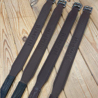 Lederen en biothane stijgbeugelriemen Jump'In Hazelnoot Bruin