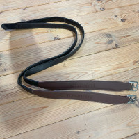 Lederen en biothane stijgbeugelriemen Jump'In Hazelnoot Bruin