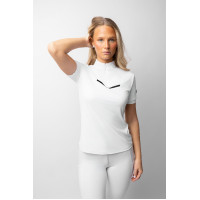 Glinsterend wedstrijdshirt Horze Taylor dames Glanzend wit Glinsterend wedstrijdshirt Horze Taylor dames Glanzend wit