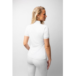 Glinsterend wedstrijdshirt Horze Taylor dames Glanzend wit
