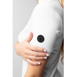 Glinsterend wedstrijdshirt Horze Taylor dames Glanzend wit