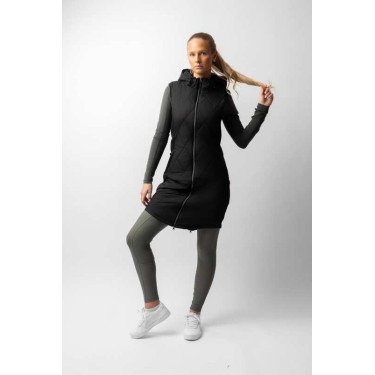 Lange mouwloze bodywarmer B Vertigo Agnetha dames Zwarte schoonheid