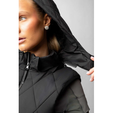 Lange mouwloze bodywarmer B Vertigo Agnetha dames Zwarte schoonheid