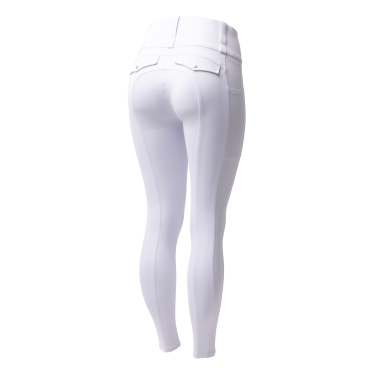 Hybride legging Horze Anya dames fullgrip Glanzend wit Hybride legging Horze Anya dames fullgrip Glanzend wit