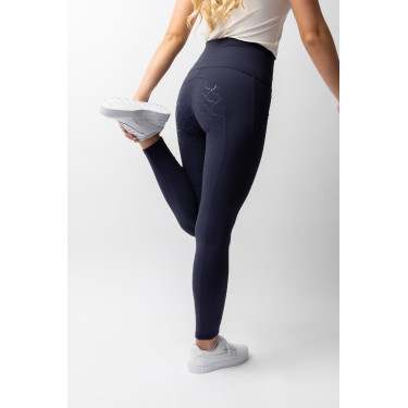 Hoogwaardige legging met volledige siliconen zitvlak Gillian Horze dames Opening Marineblauw Hoogwaardige legging met volledige siliconen zitvlak Gillian Horze dames Opening Marineblauw