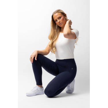 Hoogwaardige legging met volledige siliconen zitvlak Gillian Horze dames Opening Marineblauw Hoogwaardige legging met volledige siliconen zitvlak Gillian Horze dames Opening Marineblauw