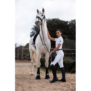 Hybride legging Horze Anya dames fullgrip Glanzend wit