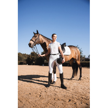 Hybride legging Horze Anya dames fullgrip Glanzend wit