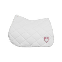 Zadeldek springen met meerkleurig logo GP Equestro Wit / wit / ballerina Zadeldek springen met meerkleurig logo GP Equestro Wit / wit / ballerina