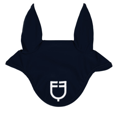 Vliegenmuts van technische stof met Equestro-logo Marine / wit Blauw