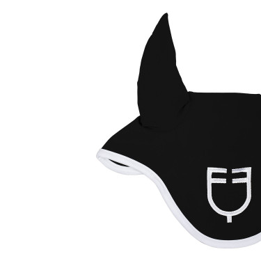 Vliegenmasker in technische stof White Line Edition Equestro Zwart Vliegenmasker in technische stof White Line Edition Equestro Zwart