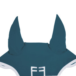 Vliegenmasker in technische stof White Line Edition Equestro Petrol Blauw Vliegenmasker in technische stof White Line Edition Equestro Petrol Blauw