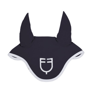 Vliegenmasker in technische stof White Line Edition Equestro Marine Marineblauw Vliegenmasker in technische stof White Line Edition Equestro Marine Marineblauw