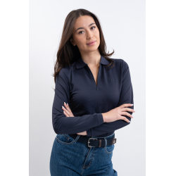 Technische polo Harcour Pepite dames Marine Marineblauw Technische polo Harcour Pepite dames Marine Marineblauw