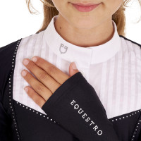 Wedstrijdpolo Meisje met Strass Equestro Roze camée Wedstrijdpolo Meisje met Strass Equestro Roze camée