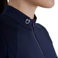 Technische aansluitende trainingspolo met ritssluiting voor dames Equestro Marineblazer Marineblauw