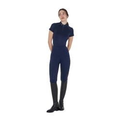 Technische aansluitende trainingspolo met ritssluiting voor dames Equestro Marineblazer Marineblauw