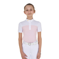 Meisjeswedstrijdpolo met Korte Mouwen en Knopen met Mesh Equestro