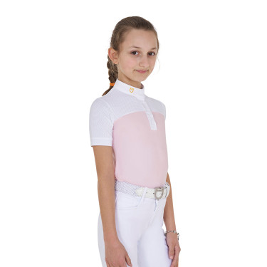 Meisjeswedstrijdpolo met Korte Mouwen en Knopen met Mesh Equestro Meisjeswedstrijdpolo met Korte Mouwen en Knopen met Mesh Equestro