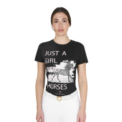 Dames T-shirt van katoen Equestro Horse Lover