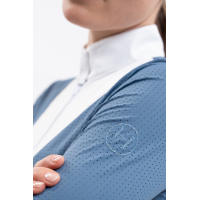 Wedstrijdpolo Harcour Coco dames Staalblauw