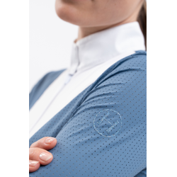 Wedstrijdpolo Harcour Coco dames Staalblauw