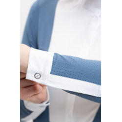 Wedstrijdpolo Harcour Coco dames Staalblauw