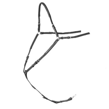 Stübben SideFit borsttuig met afneembare en verstelbare martingaalfork Zwart / zwart