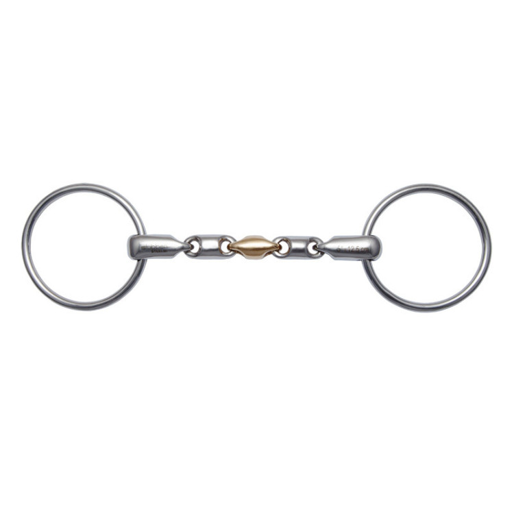 Mors 2 ringen Stübben 2457 Waterford Max Relax met zachte koperen scharnier mondstuk 16 mm Mors 2 ringen Stübben 2457 Waterford Max Relax met zachte koperen scharnier mondstuk 16 mm