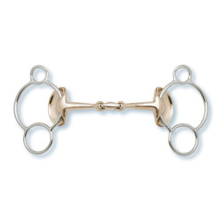 Stübben 2268 bit met 3 ringen Gouden Vleugels 14 mm mondstuk