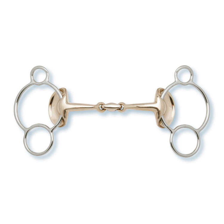 Stübben 2268 bit met 3 ringen Gouden Vleugels 14 mm mondstuk