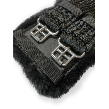 Stübben singelkoord met gewatteerde pads en roestvrijstalen gespen Zwart