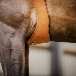 Stübben singel leer Elastische inzetstukken aan beide zijden Tabak Bruin