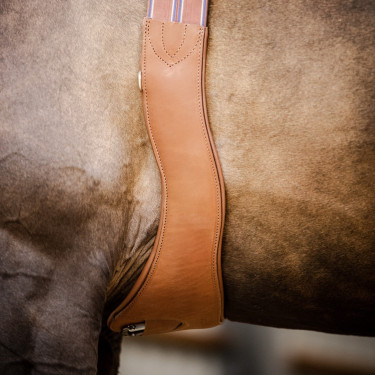 Stübben singel leer Elastische inzetstukken aan beide zijden Tabak Bruin