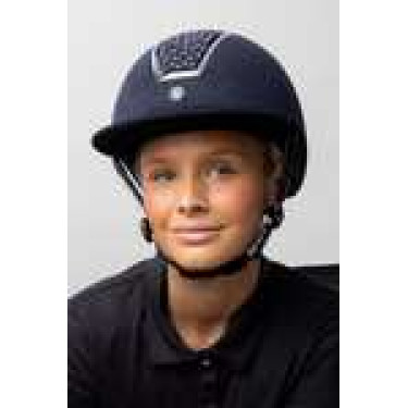 Paardrijcap Solara II Horze Marine / wit Blauw