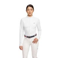 Wedstrijdshirt Tommy Hilfiger Equestrian Charlotte met lange mouwen voor dames Wit Wedstrijdshirt Tommy Hilfiger Equestrian Charlotte met lange mouwen voor dames Wit
