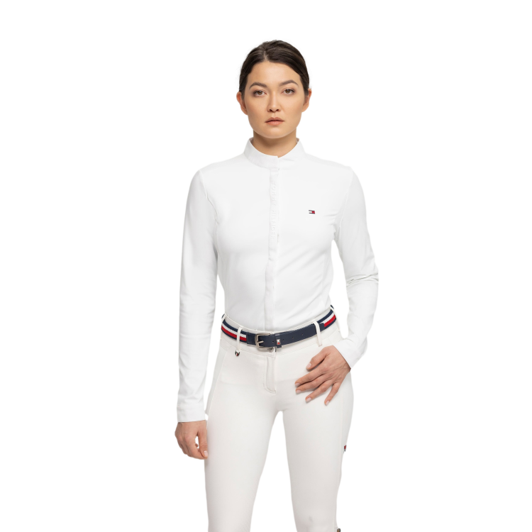 Wedstrijdshirt Tommy Hilfiger Equestrian Charlotte met lange mouwen voor dames Wedstrijdshirt Tommy Hilfiger Equestrian Charlotte met lange mouwen voor dames