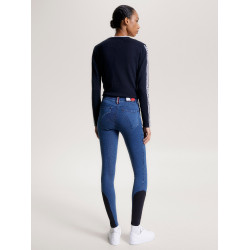 Tommy Hilfiger Equestrian Queens Denim damesrijbroek full grip Erfgoed Blauw