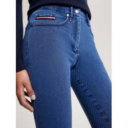 Tommy Hilfiger Equestrian Queens Denim damesrijbroek full grip Erfgoed Blauw