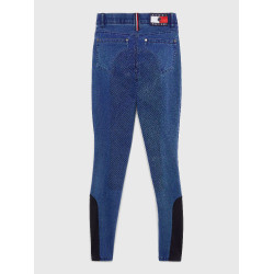 Tommy Hilfiger Equestrian Queens Denim damesrijbroek full grip Erfgoed Blauw